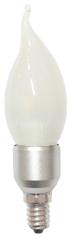 E14 Chandelier Bulb 3W (flame tip shape, frost)